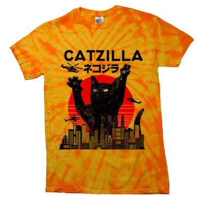 Retro Catzilla Attack Tie-Dye T-Shirt