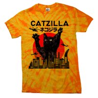 Retro Catzilla Attack Tie-Dye T-Shirt