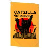 Retro Catzilla Attack Golf Towel