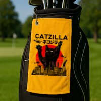 Retro Catzilla Attack Golf Towel