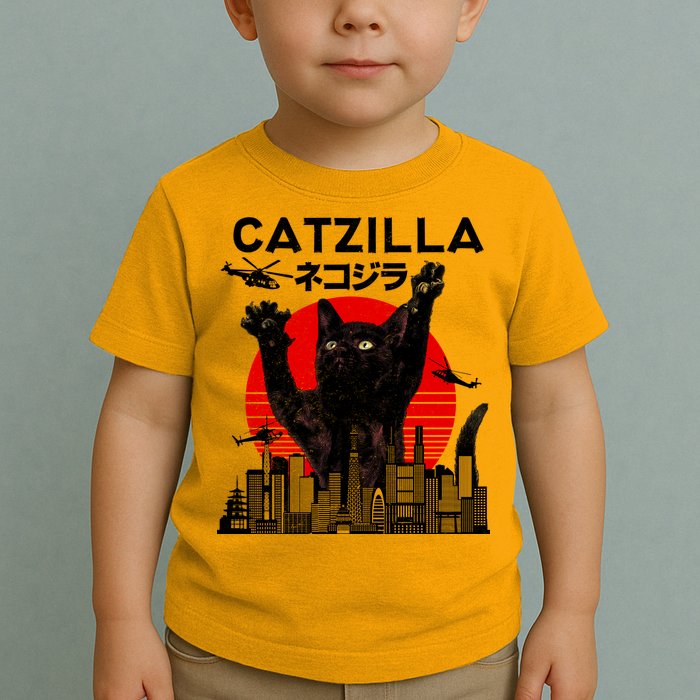 Retro Catzilla Attack Toddler T-Shirt