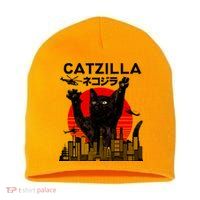 Retro Catzilla Attack Short Acrylic Beanie