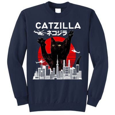 Retro Catzilla Attack Tall Sweatshirt