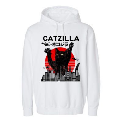 Retro Catzilla Attack Garment-Dyed Fleece Hoodie