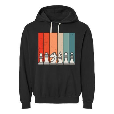 Retro Chess Garment-Dyed Fleece Hoodie