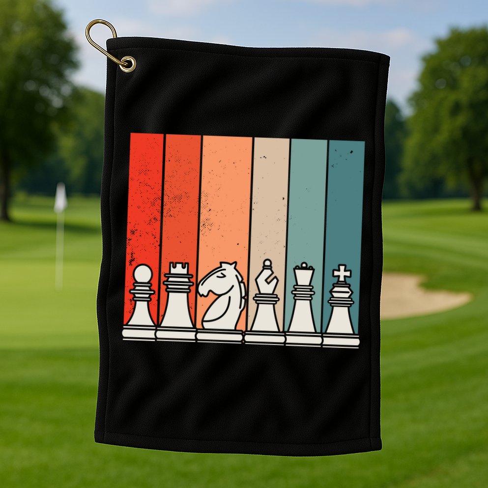 Retro Chess Golf Towel