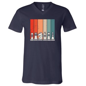 Retro Chess V-Neck T-Shirt