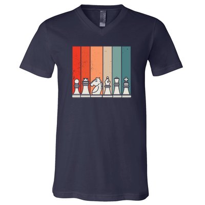 Retro Chess V-Neck T-Shirt