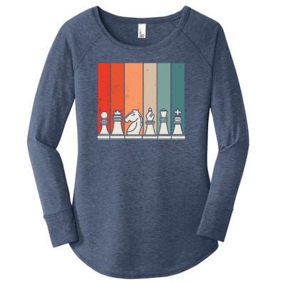 Retro Chess Women's Perfect Tri Tunic Long Sleeve Shirt