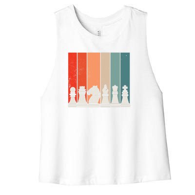 Retro Chess Women's Racerback Cropped Tank