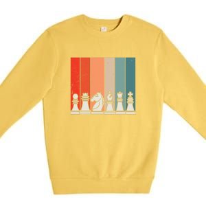 Retro Chess Pieces Premium Crewneck Sweatshirt