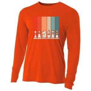 Retro Chess Pieces Cooling Performance Long Sleeve Crew