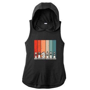 Retro Chess Pieces Ladies PosiCharge Tri-Blend Wicking Draft Hoodie Tank