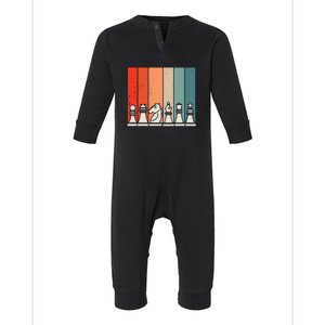 Retro Chess Pieces Infant Fleece One Piece