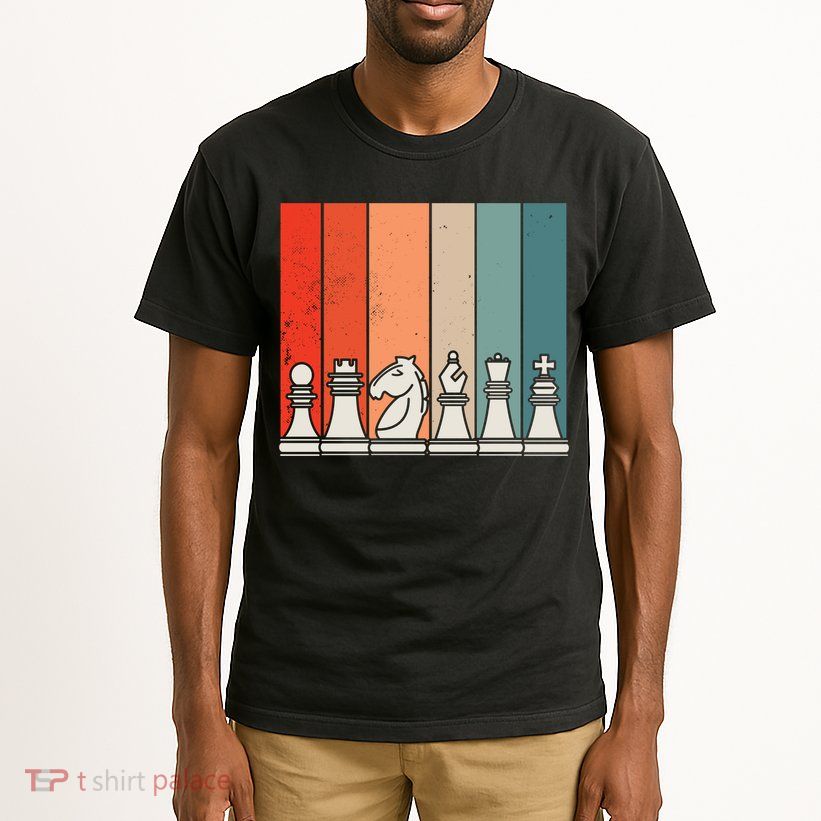 Retro Chess Pieces Tall T-Shirt