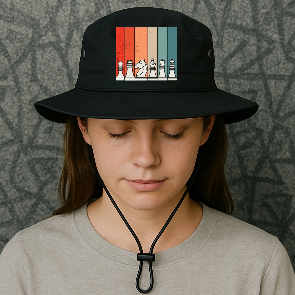 Retro Chess Pieces Bucket Hat
