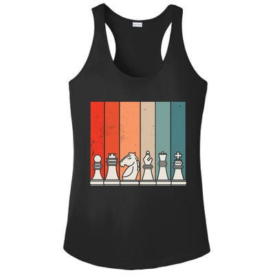 Retro Chess Pieces Ladies PosiCharge Competitor Racerback Tank