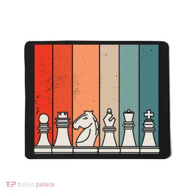 Retro Chess Pieces Mousepad