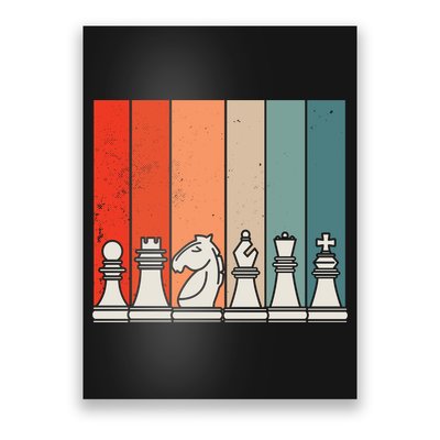 Retro Chess Pieces Poster
