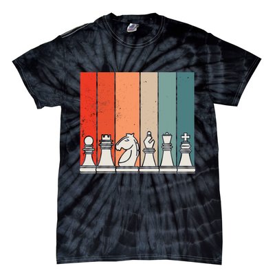 Retro Chess Pieces Tie-Dye T-Shirt