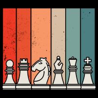 Retro Chess Pieces Women's V-Neck T-Shirt