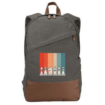 Retro Chess Pieces Cotton Canvas Backpack