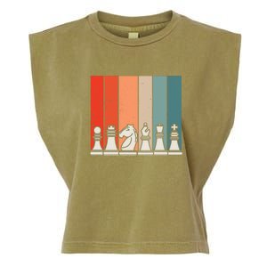 Retro Chess Pieces Garment-Dyed Women's Muscle Tee