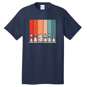 Retro Chess Pieces Tall T-Shirt