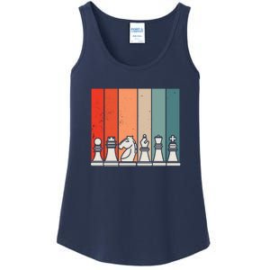 Retro Chess Pieces Ladies Essential Tank