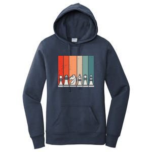 Retro Chess Pieces Women's Pullover Hoodie