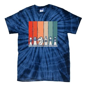 Retro Chess Pieces Tie-Dye T-Shirt