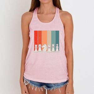 Retro Chess Pieces Women's Knotted Racerback Tank