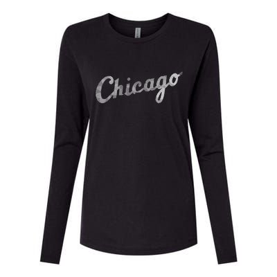 Retro Chicago Team Sports Logo Womens Cotton Relaxed Long Sleeve T-Shirt