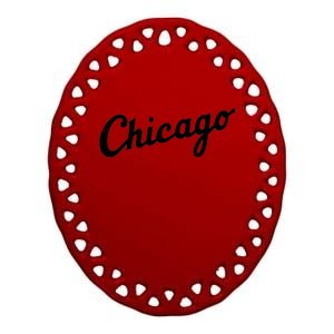 Retro Chicago Team Sports Logo Ceramic Oval Ornament