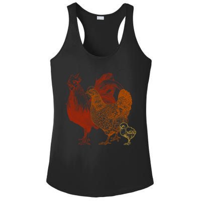 Retro Chickens Ladies PosiCharge Competitor Racerback Tank