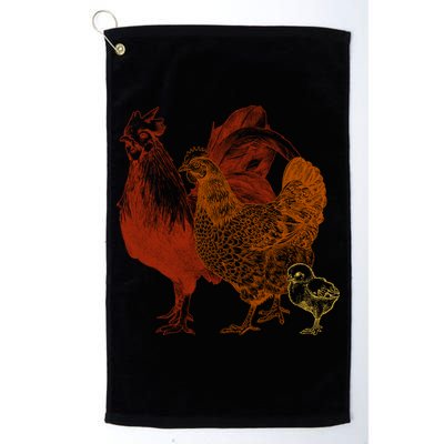 Retro Chickens Golf Towel