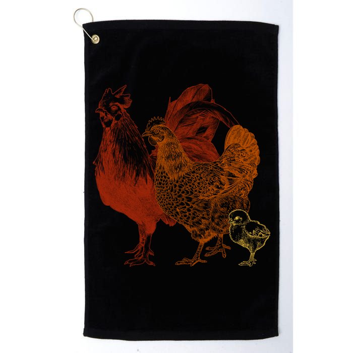 Retro Chickens Golf Towel