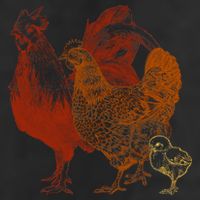 Retro Chickens Golf Towel