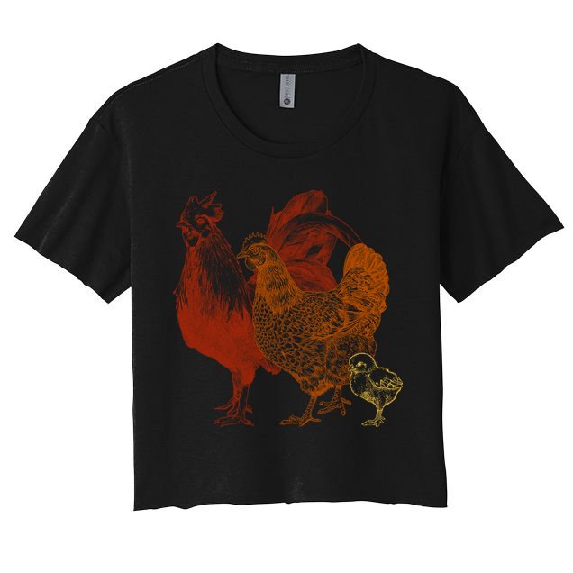 Retro Chickens Crop Top