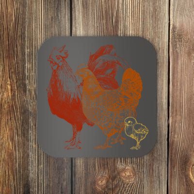 Retro Chickens Coaster