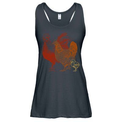 Retro Chickens Ladies Essential Flowy Tank