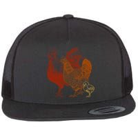 Retro Chickens Flatbill Hat