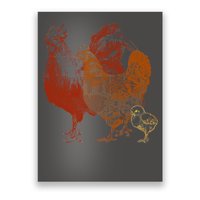 Retro Chickens Poster