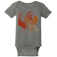 Retro Chickens Baby Bodysuit