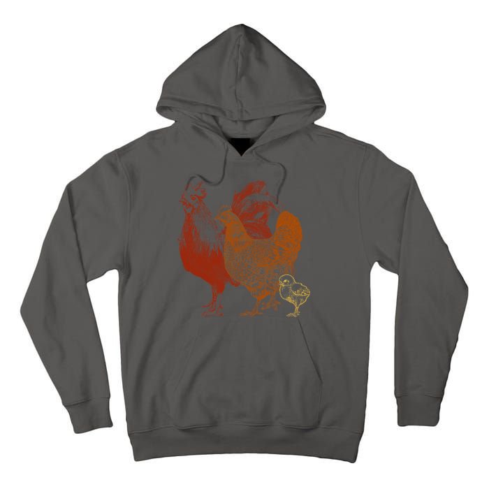 Retro Chickens Tall Hoodie