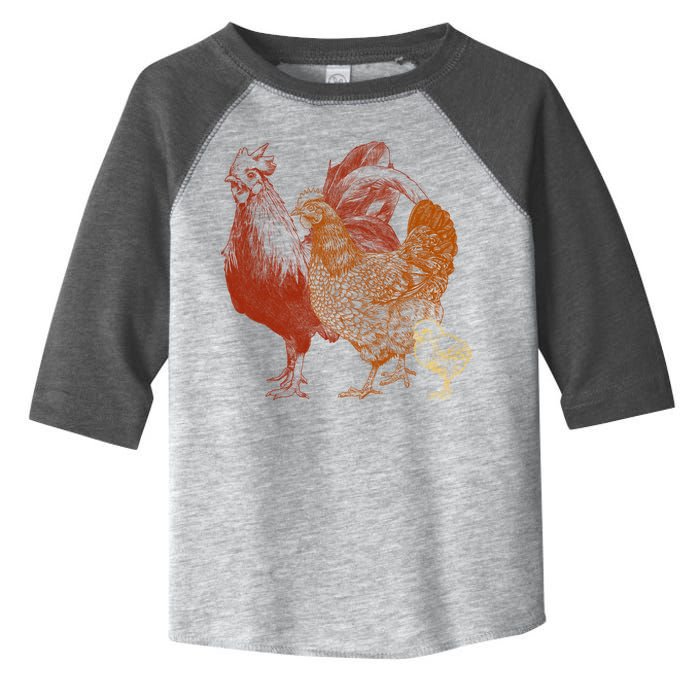 Retro Chickens Toddler Fine Jersey T-Shirt