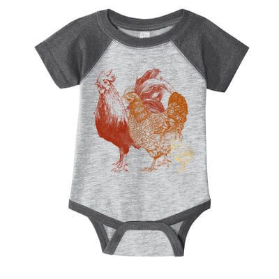 Retro Chickens Infant Baby Jersey Bodysuit