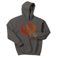 Retro Chickens Kids Hoodie