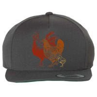 Retro Chickens Wool Snapback Cap