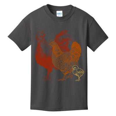 Retro Chickens Kids T-Shirt
